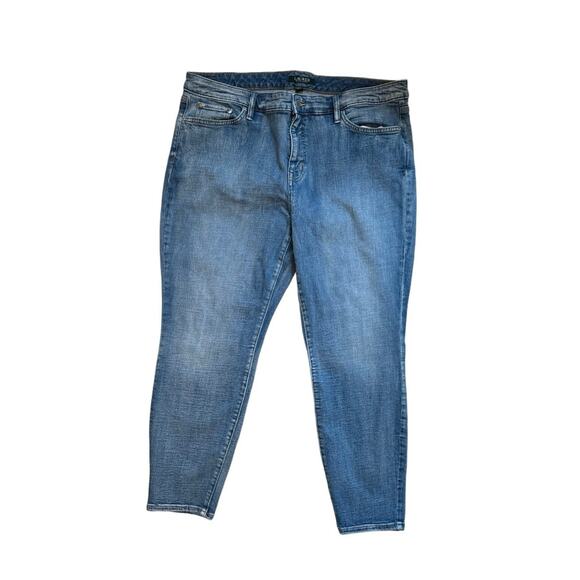 Ralph Lauren Stretch Denim Jeans Premier Skinny Ankle medium wash Womens 18W - Picture 1 of 6